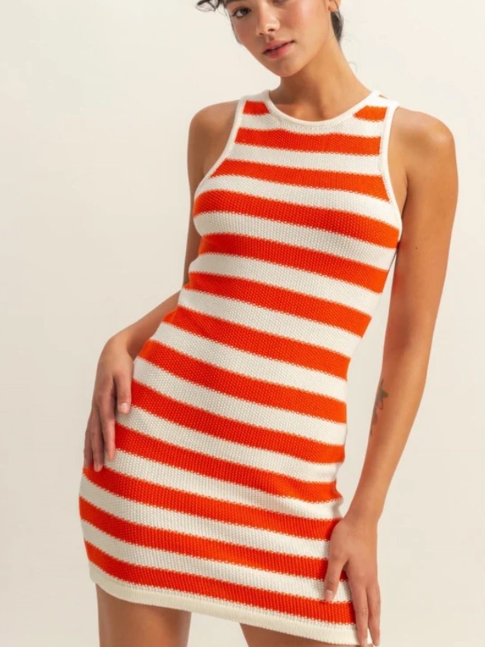 Striped Bodycon Knit Dress